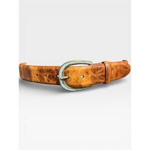 Vintage 90s Leather Belt Brown Martin Dingman Men's sz 34 Saddle Leather Lk New